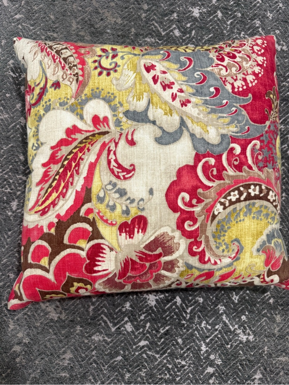 New Ethan Allen Custom Floral Paisley 20” Throw Pillow